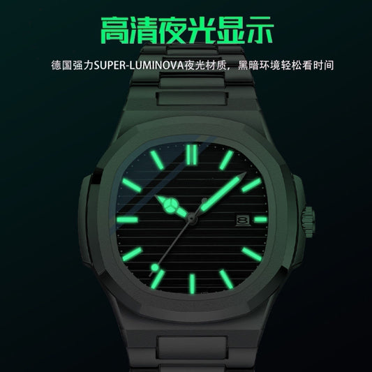 2025 High-end Fashion Business Ultra-thin Swiss Counter Steel Belt Waterproof Luminous Watch Men's Live Foreign Trade Explosions
